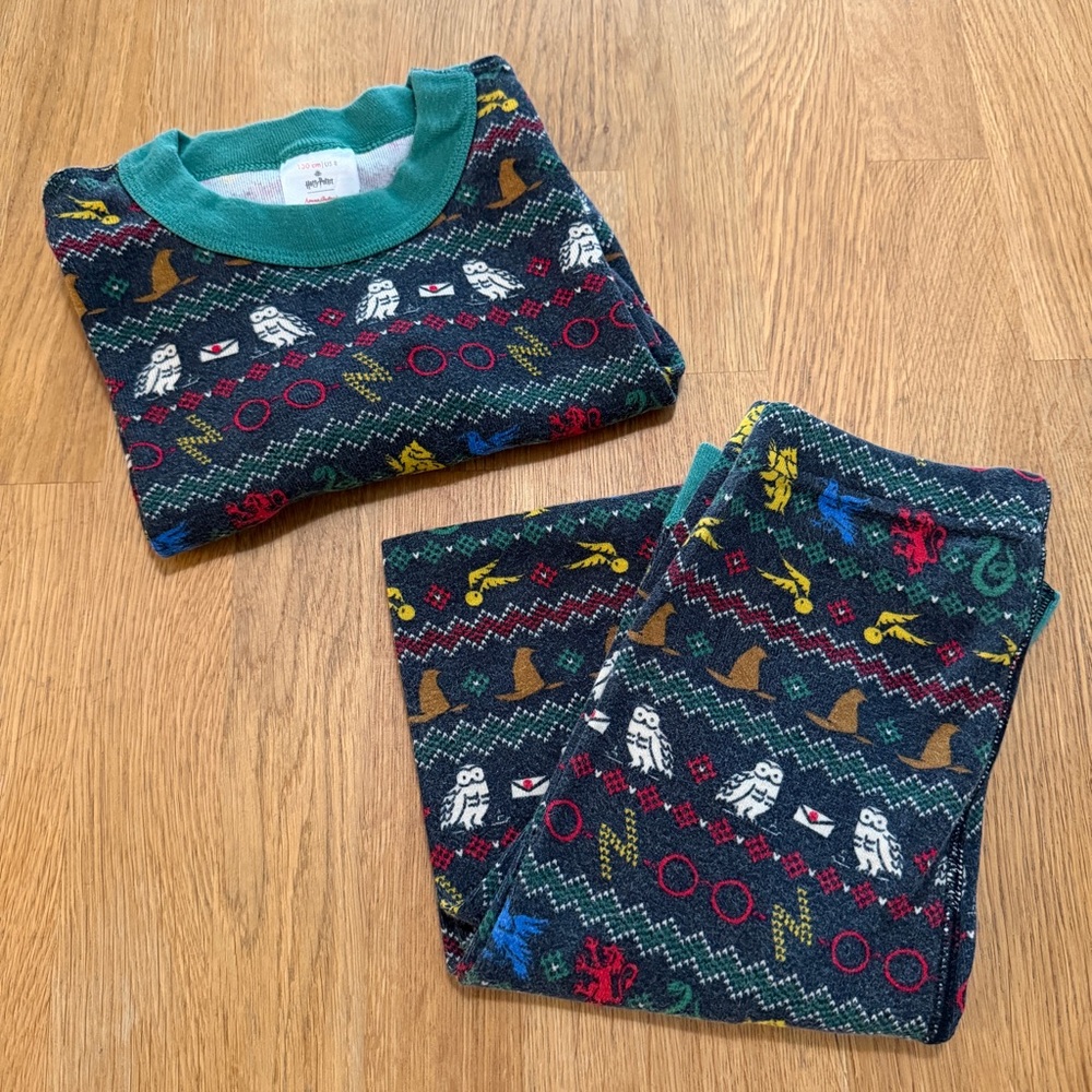 Hanna Andersson 8 Black Harry Potter Long Sleeve Pajama Set Organic Cotton